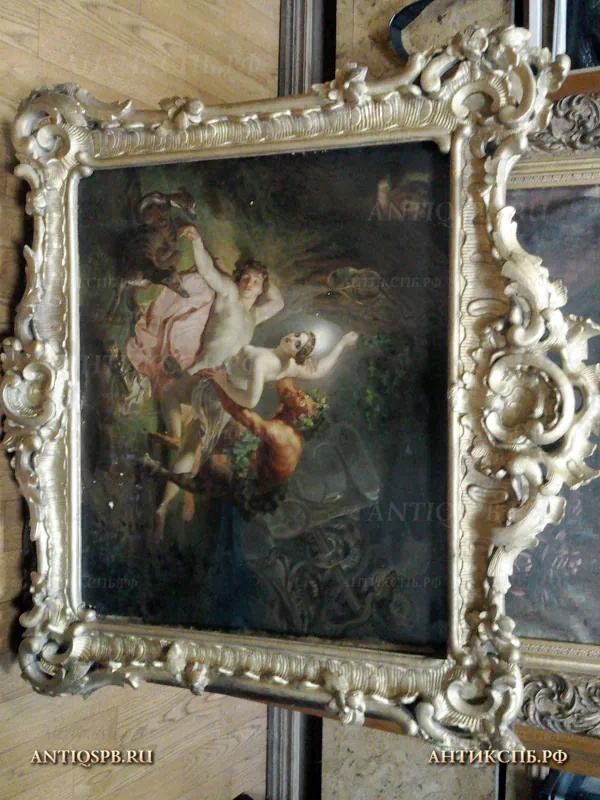 Картина старинная “Диана, Эндимион и сатир”. К.П. Брюллов. Россия. Перв. пол. ХIХ века.